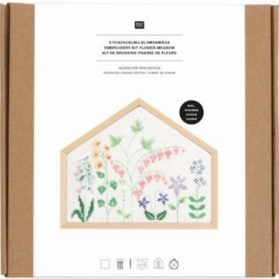 Embroidery Kit Flower Meadow Rahmen Frame