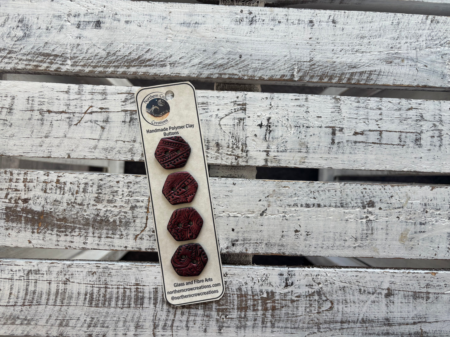 Red Shimmer Polymer Clay Buttons
