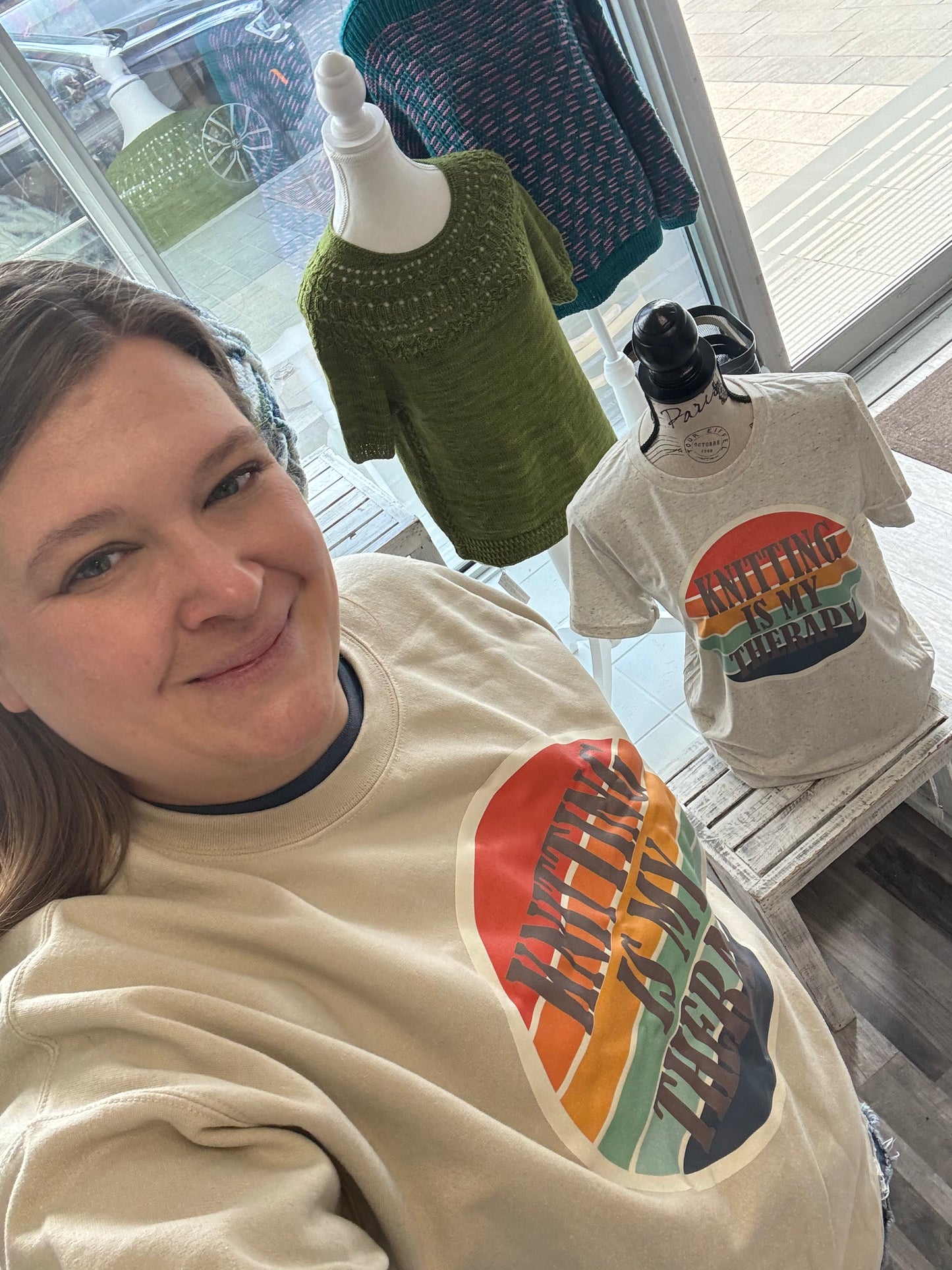 Knitting Is My Therapy Tshirt