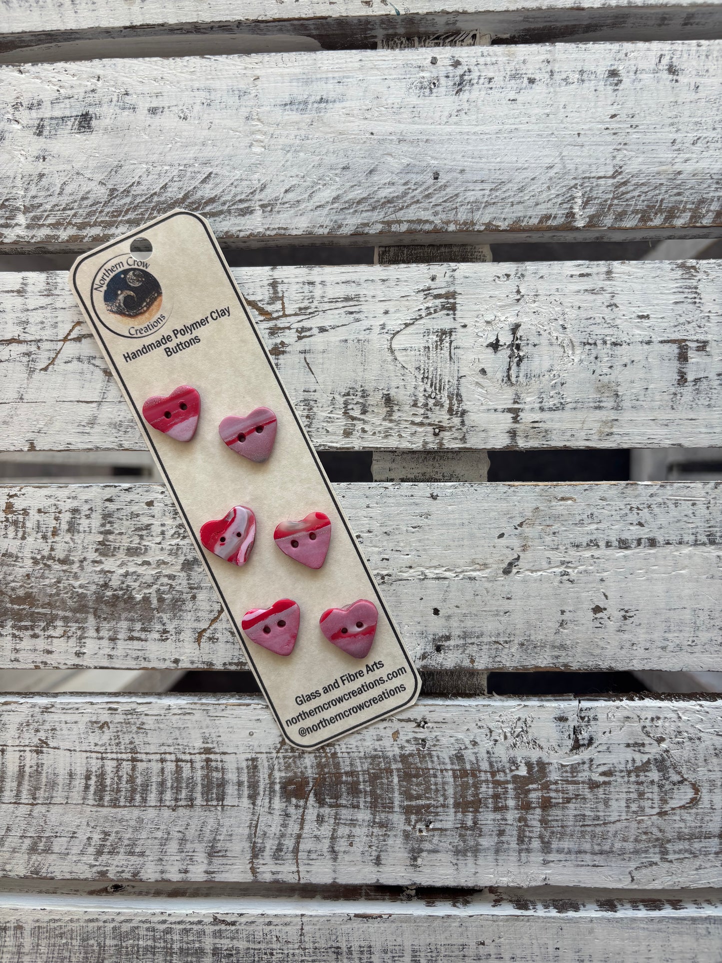 Heart Polymer Clay Buttons
