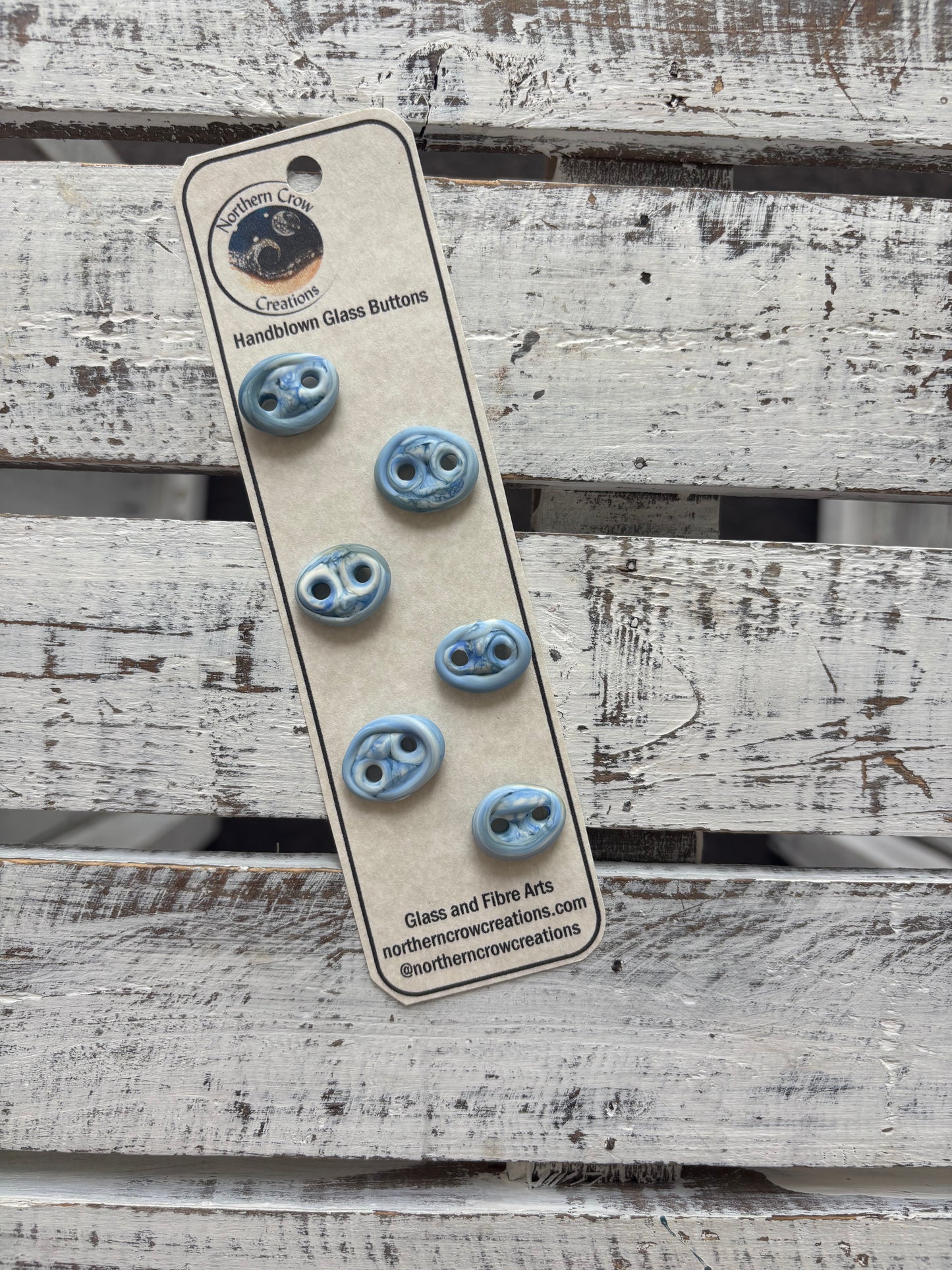 Blue Marble Handblown Glass Buttons