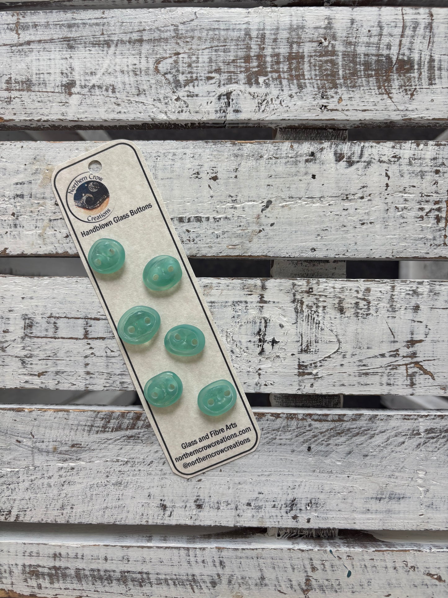 Seafoam Handblown Glass Buttons