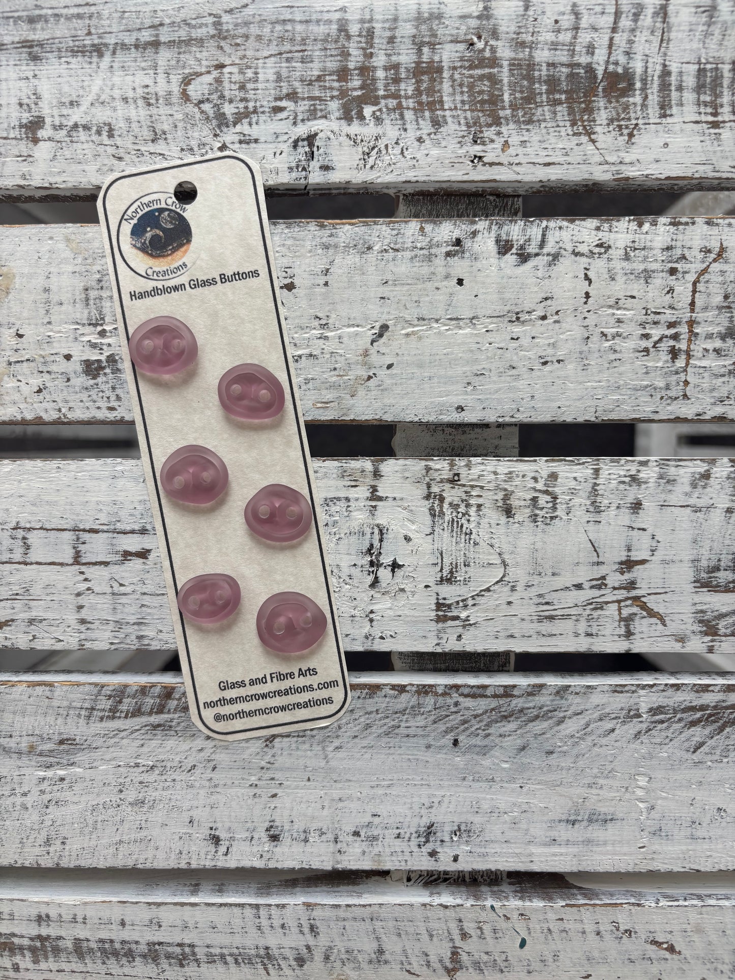 Mauve Handblown Glass Buttons
