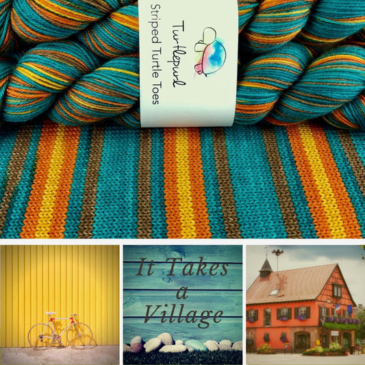 It Takes A Village Self Striping Sock