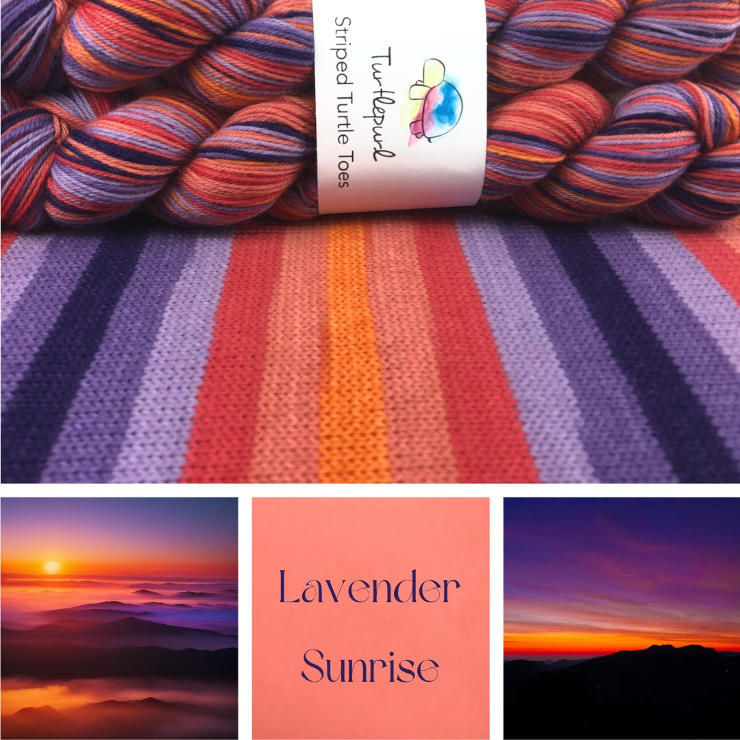 Lavender Sunrise Self Striping Sock