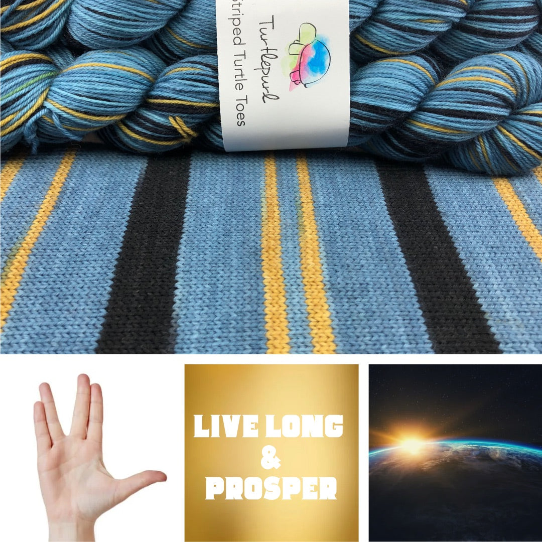 Live Long and Prosper Self Striping Sock