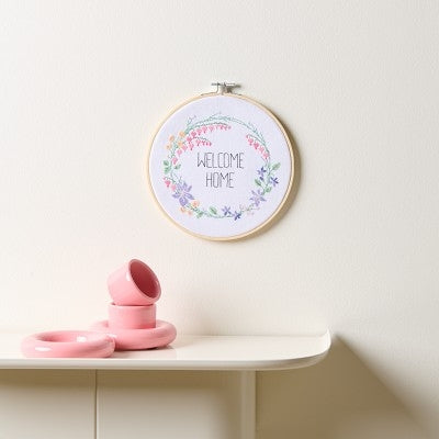 Embroidery Kit 20cm Ring - Welcome Home