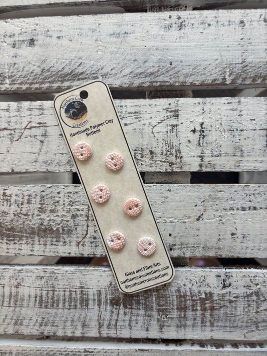 Textured Peach Polymer Clay Buttons