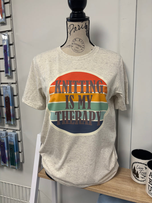Knitting Is My Therapy Tshirt