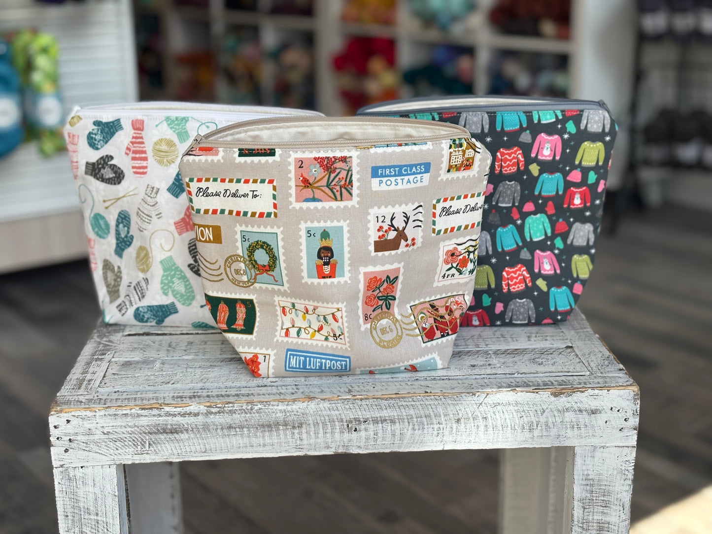 Sock Zippered Project Bag Holiday Edition
