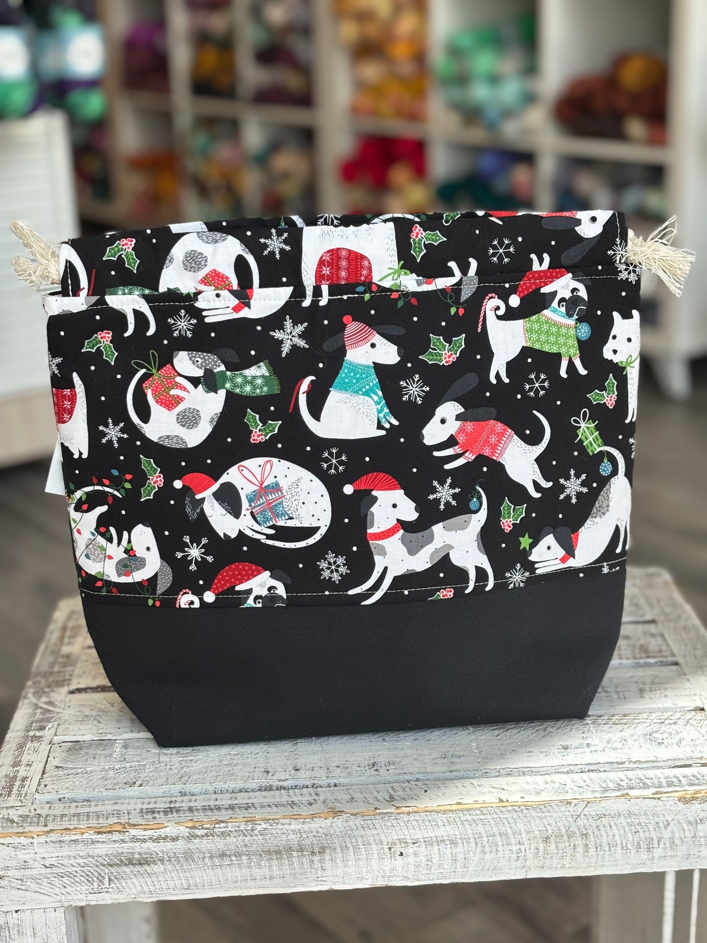 Large Drawstring Project Bag Holiday Edition