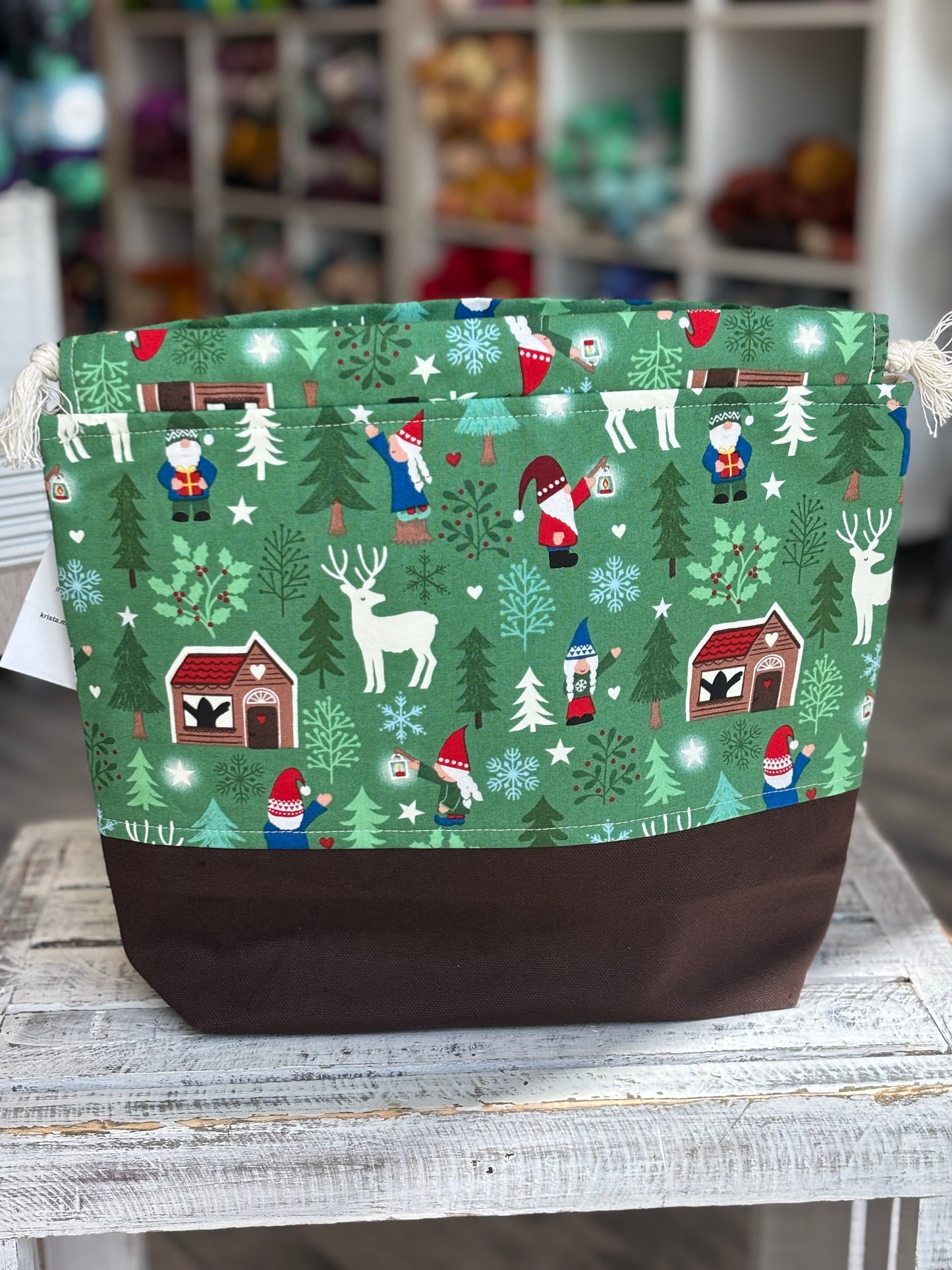 Large Drawstring Project Bag Holiday Edition