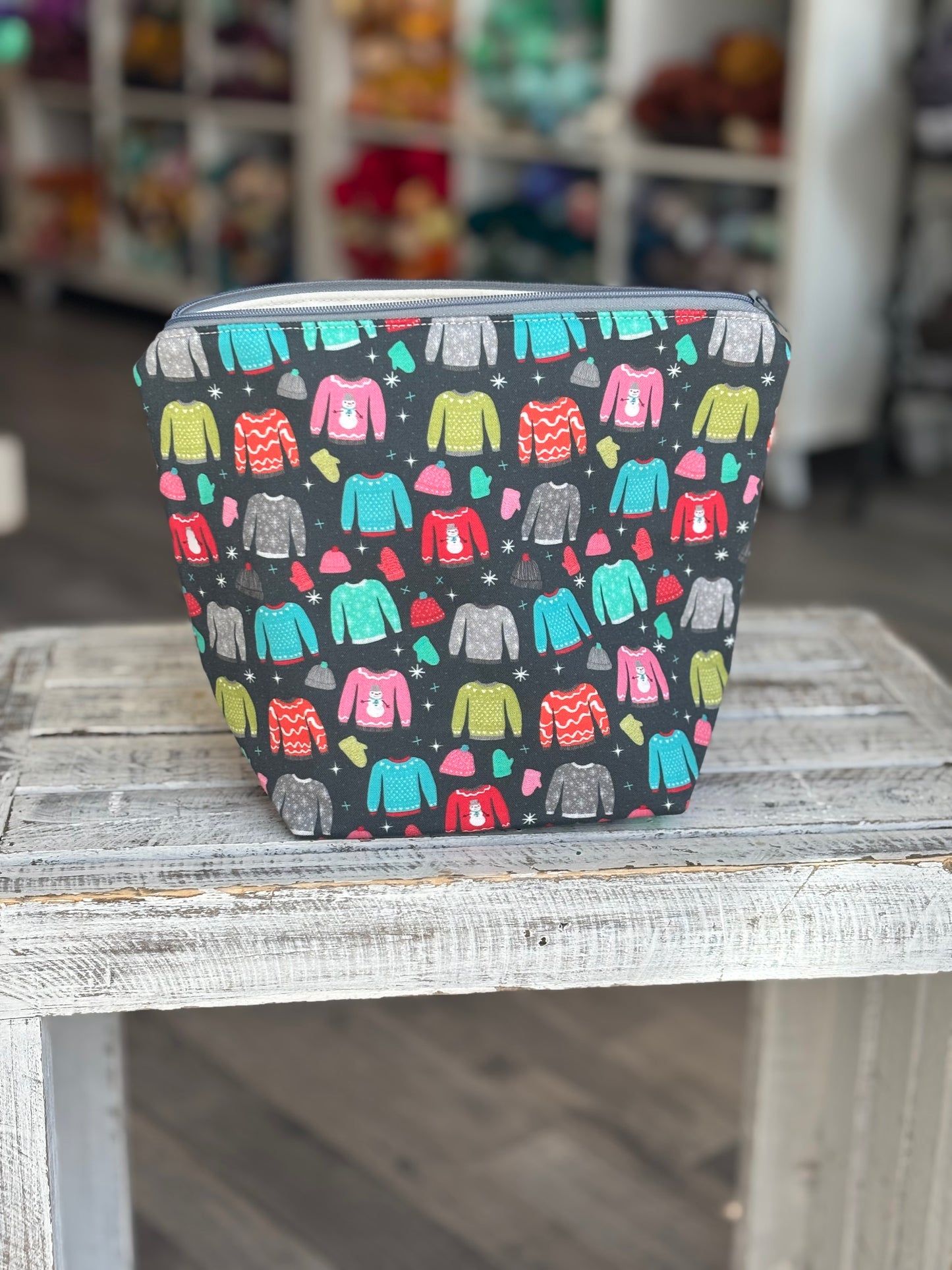 Sock Zippered Project Bag Holiday Edition