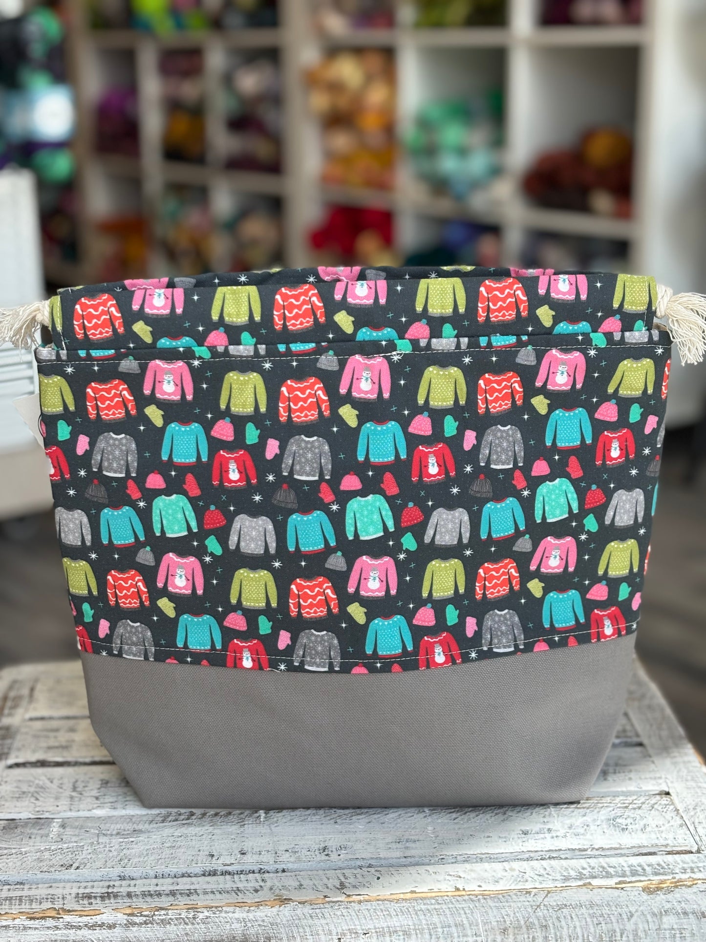Large Drawstring Project Bag Holiday Edition