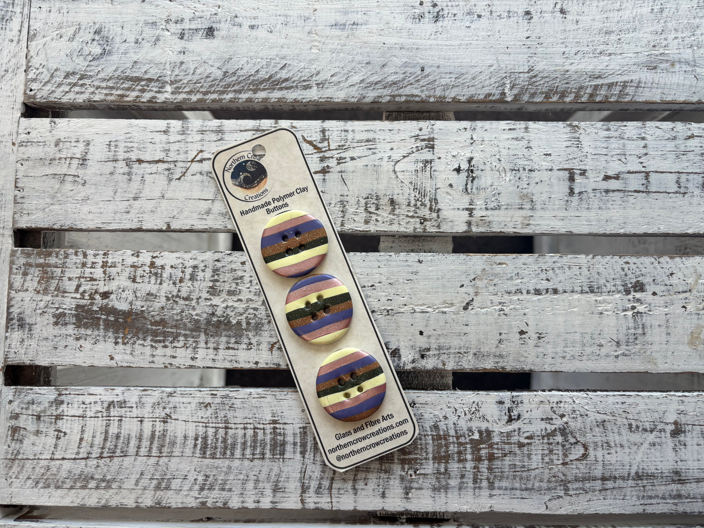 Striped Polymer Clay Buttons