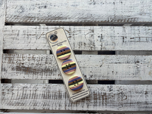 Striped Polymer Clay Buttons