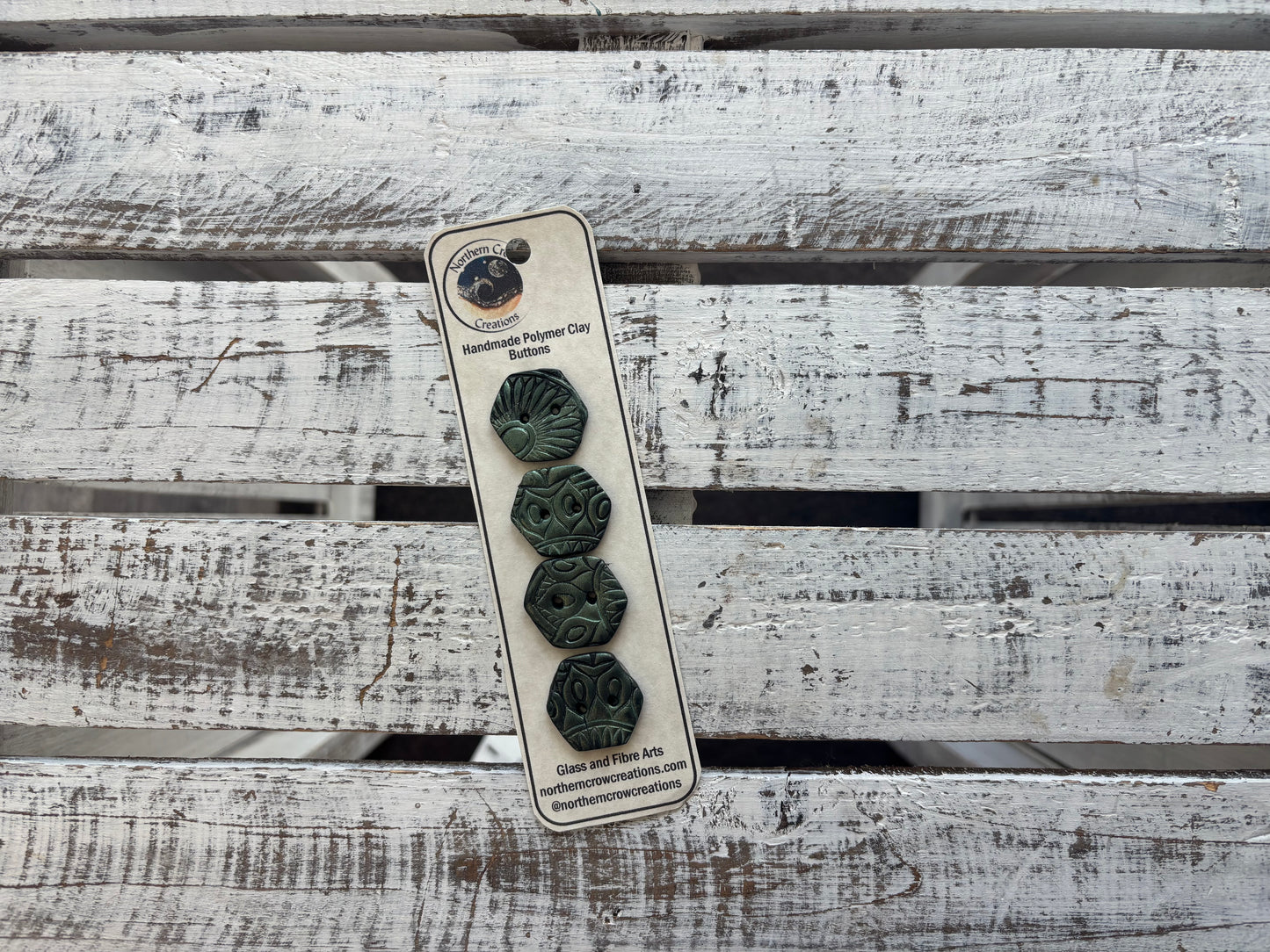Green Shimmer Polymer Clay Buttons