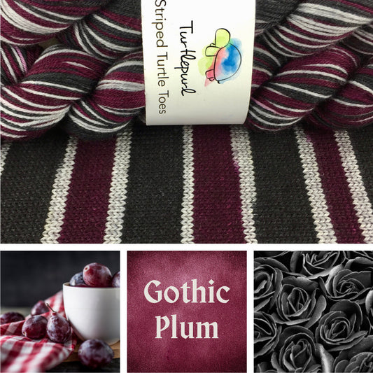 Gothic Plum Self Striping Sock Yarn