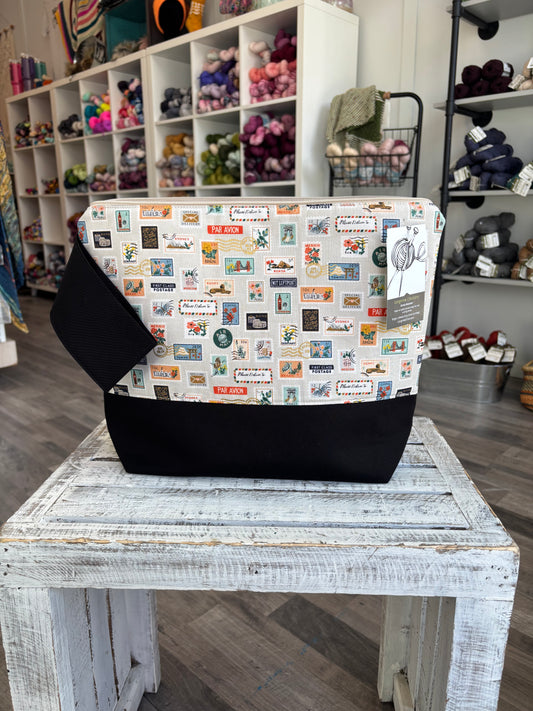 Large Zippered Project Bag with Strap