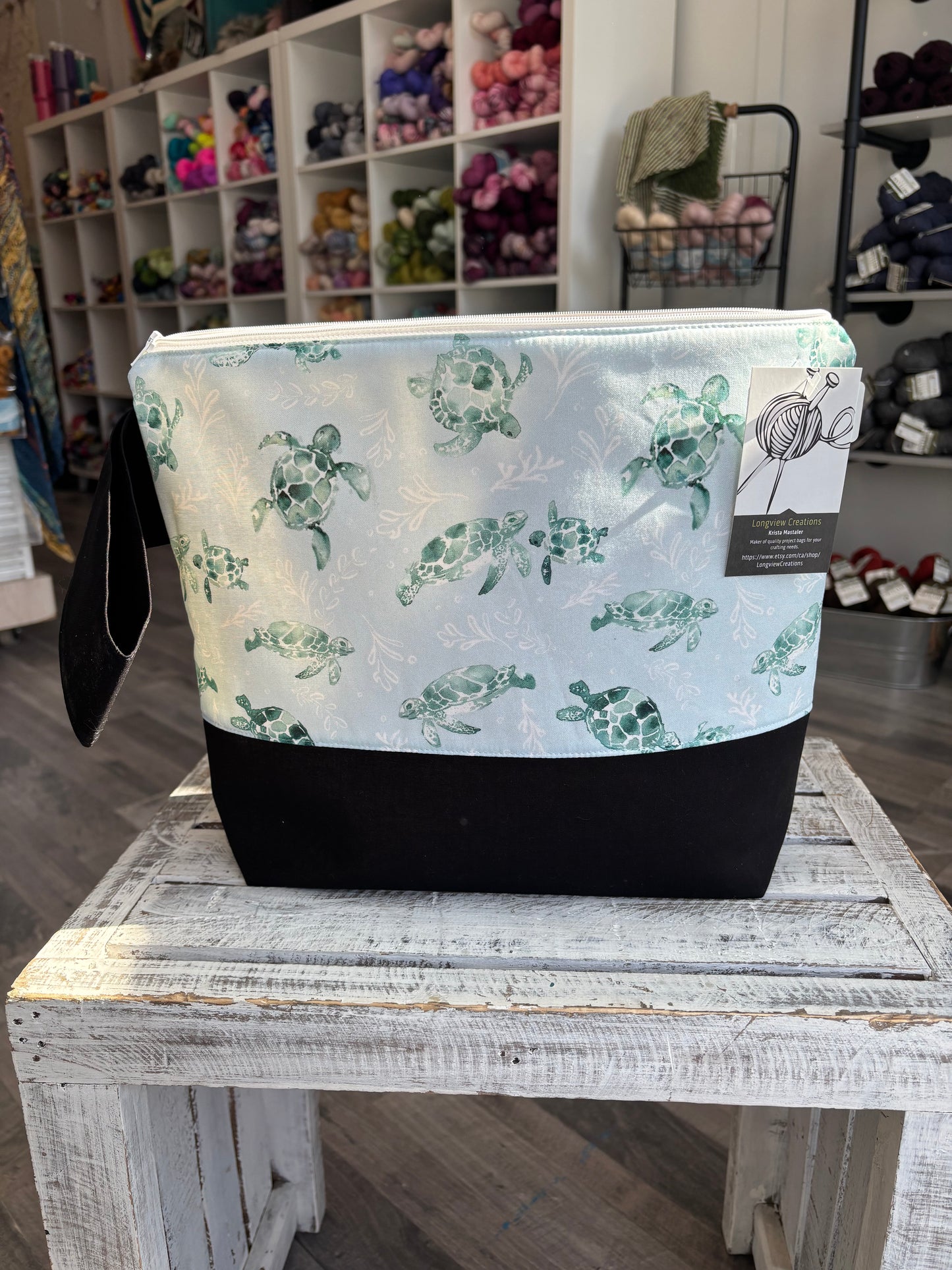 Large Zippered Project Bag with Strap