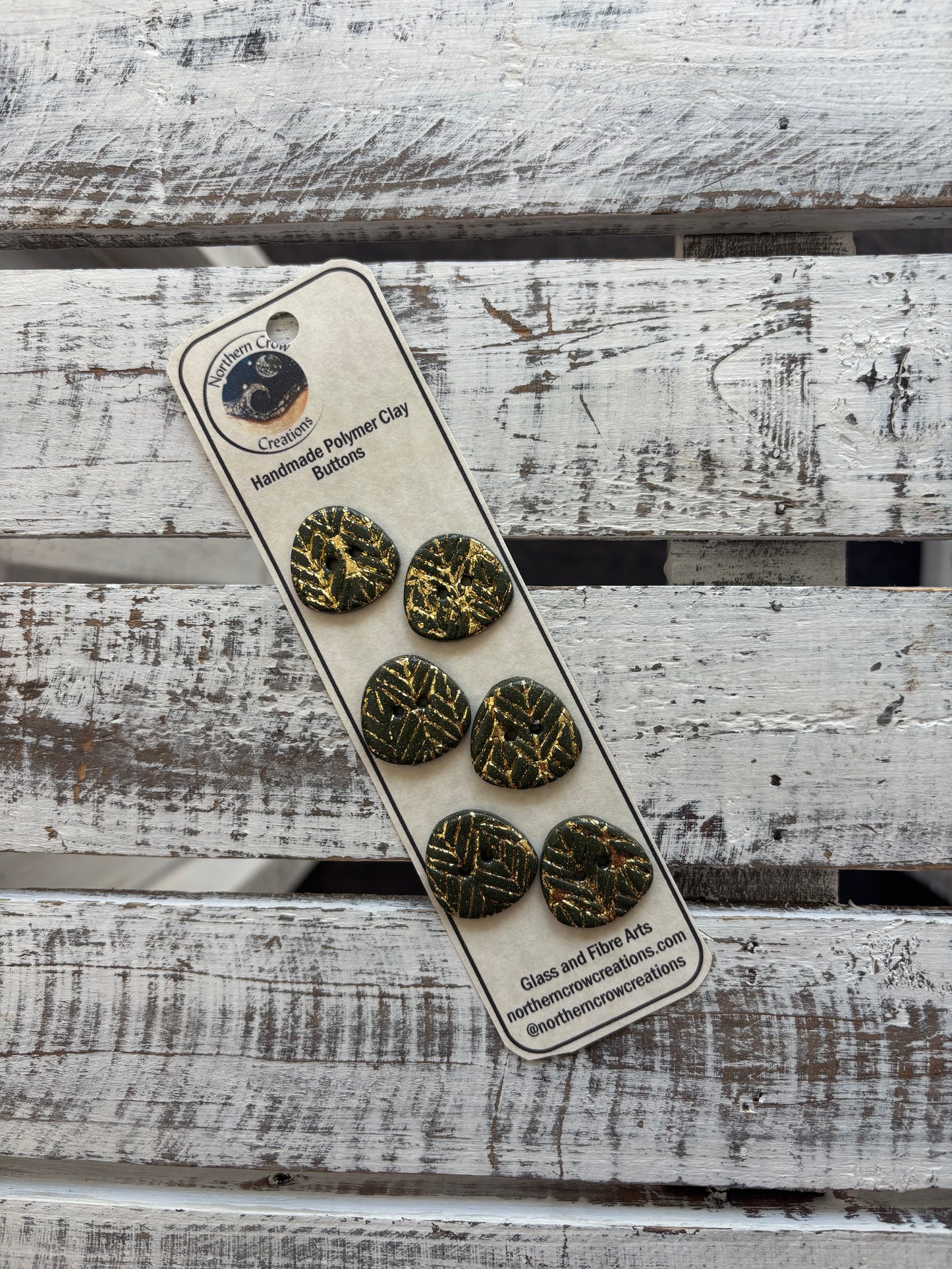 Gold Leaf Polymer Clay Buttons