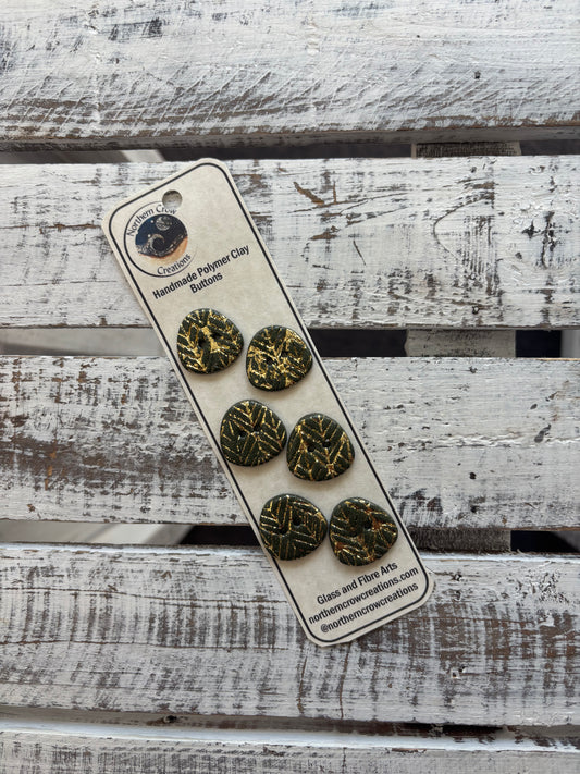 Gold Leaf Polymer Clay Buttons