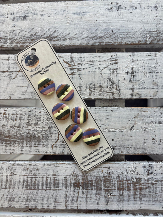 Striped Polymer Clay Buttons