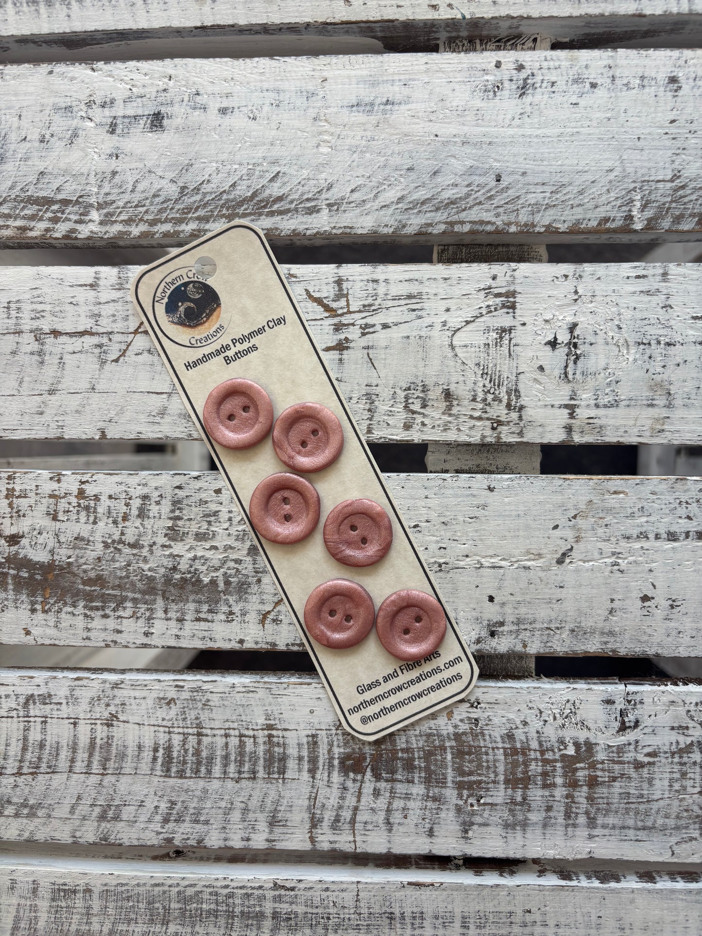 Rose Pink Polymer Clay Buttons