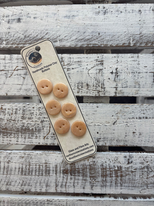 Shimmer Peach Polymer Clay Buttons
