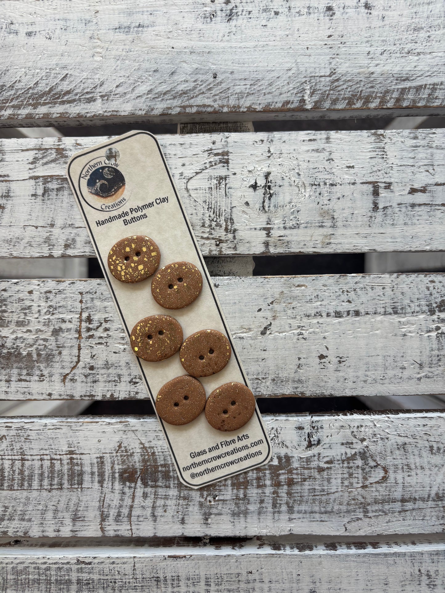 Gold Fleck Polymer Clay Buttons