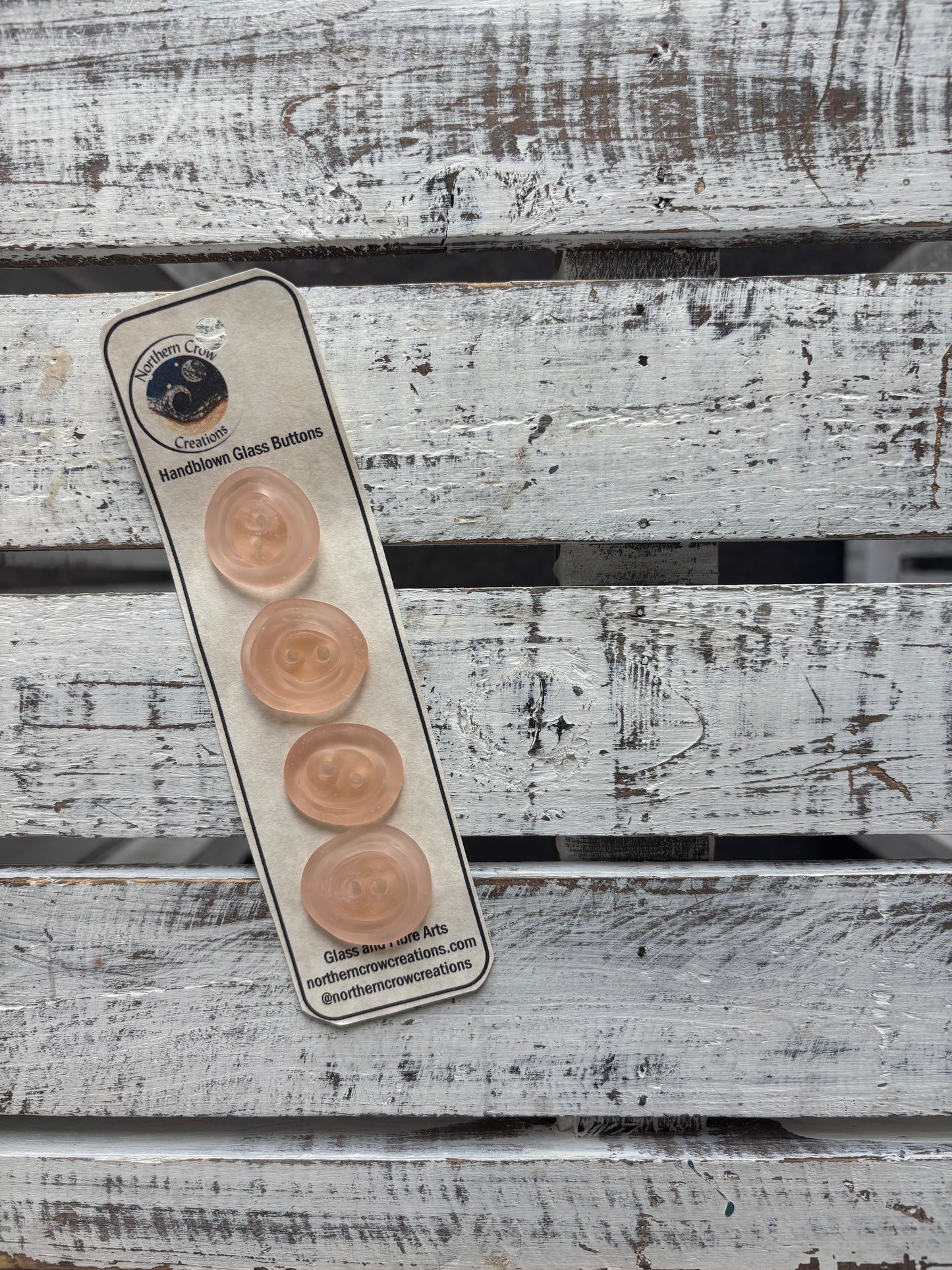 Peach Handblown Glass Buttons