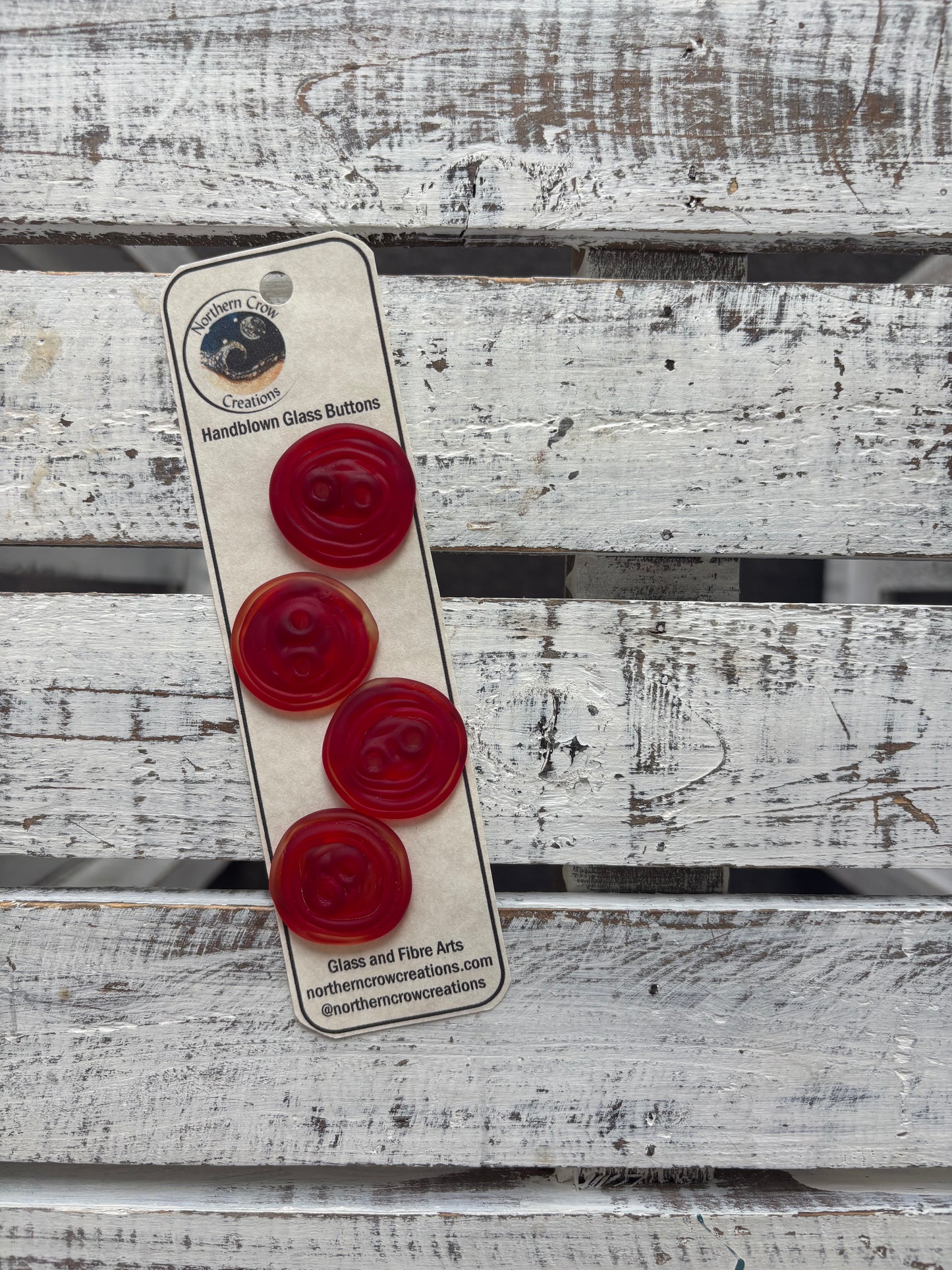 Red Matte Handblown Glass Buttons