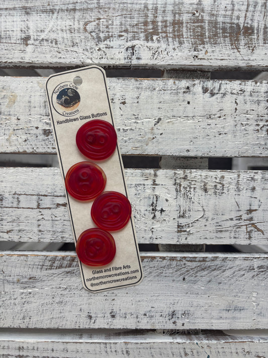 Red Matte Handblown Glass Buttons