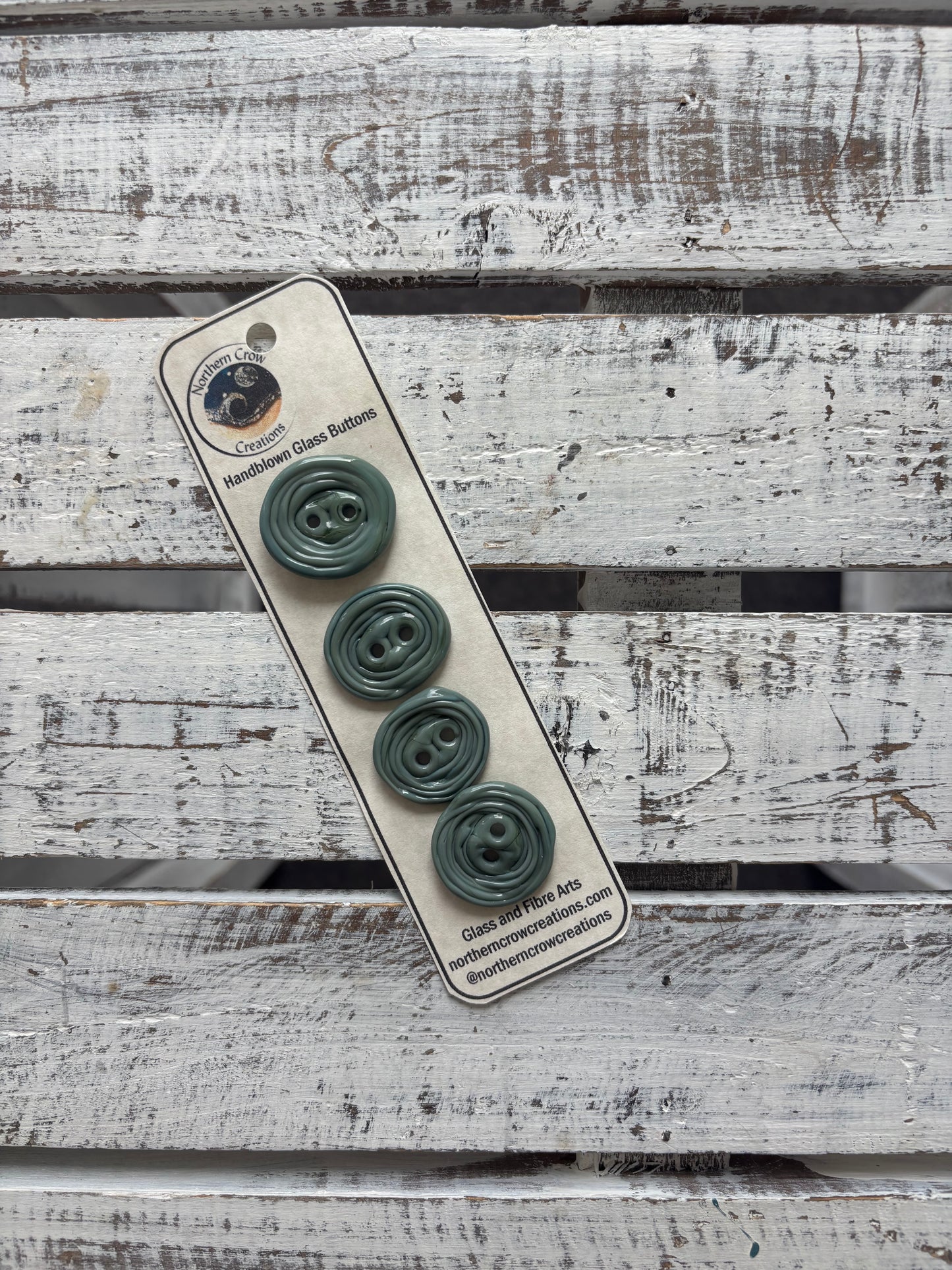 Sage Handblown Glass Buttons