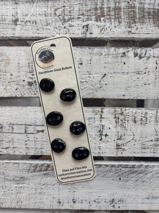 Black Iodized Edge Handblown Glass Buttons