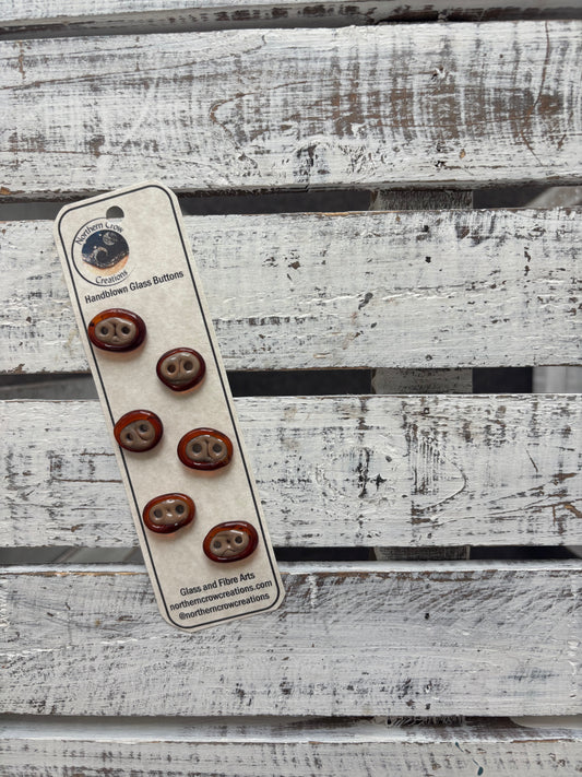 Brown & Beige Handblown Glass Buttons