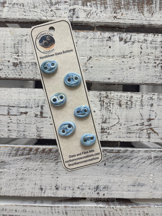 Blue Marble Handblown Glass Buttons