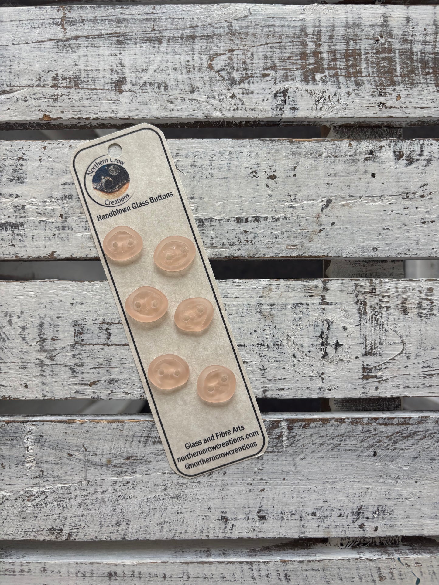Peach Handblown Glass Buttons