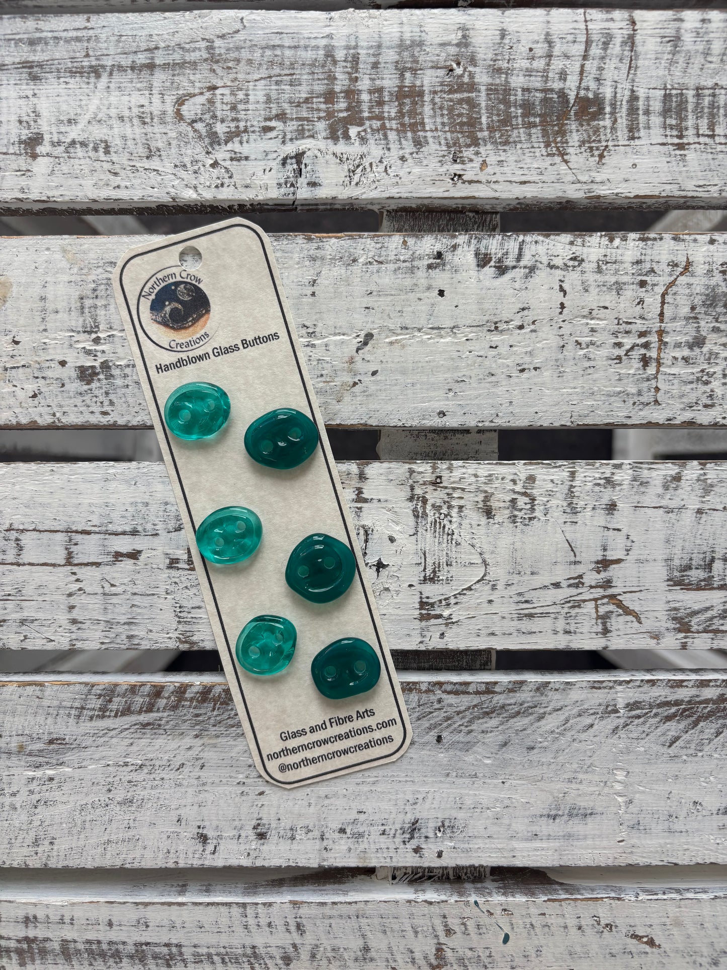Teal Handblown Glass Buttons