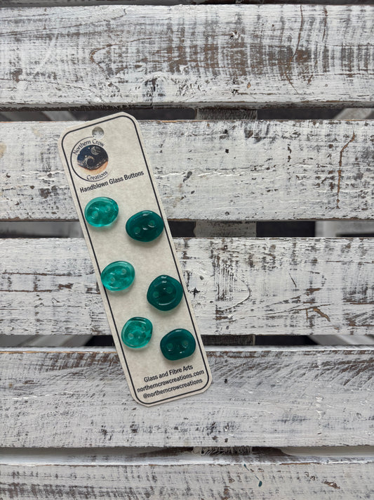 Teal Handblown Glass Buttons