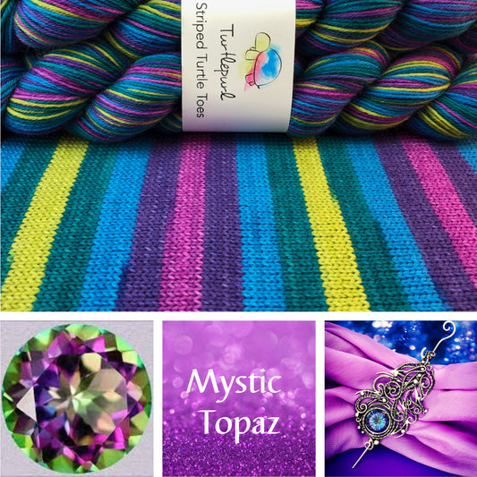 Mystic Topaz Self Striping Sock