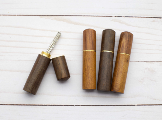 Wooden Darning Needle Case