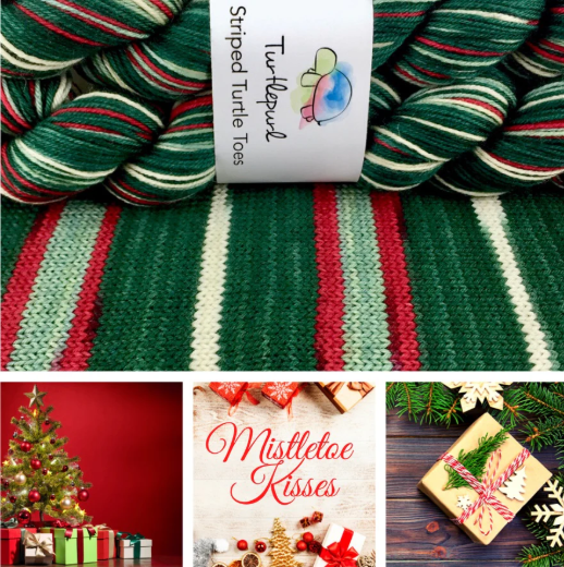 Mistletoe Kisses Self Striping Sock