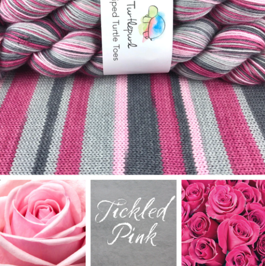 Tickled Pink Self Striping Sock