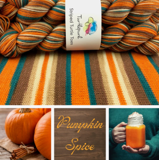 Pumpkin Spice Self Striping Sock