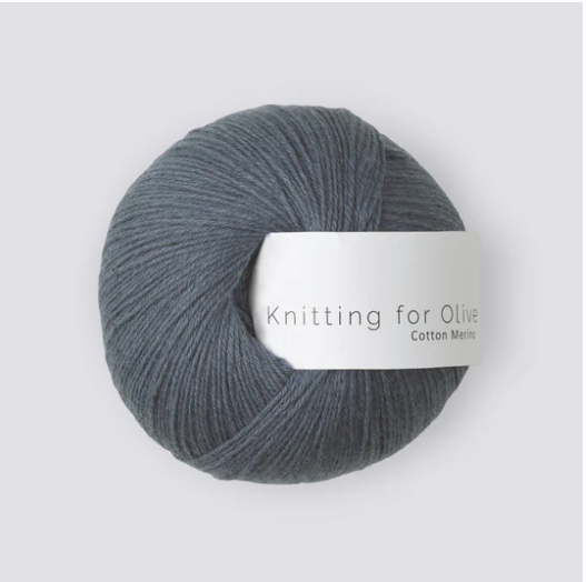 Dusty Blue Whale Cotton Merino