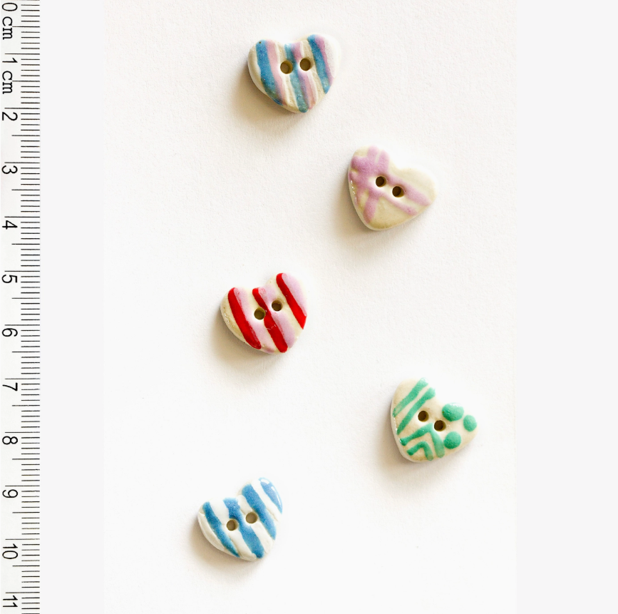 Fun Heart Patterned Buttons
