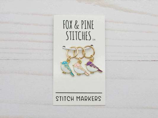 Pastel Birds Stitch Markers