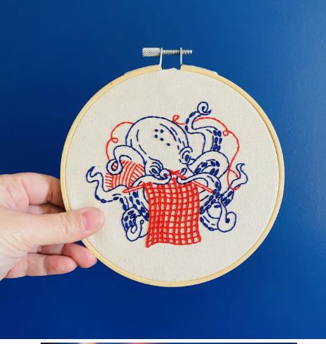 Octopus Knitting Complete Embroidery Kit