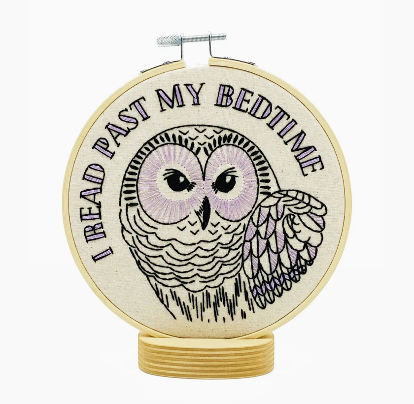I Read Past My Bedtime Complete Embroidery Kit